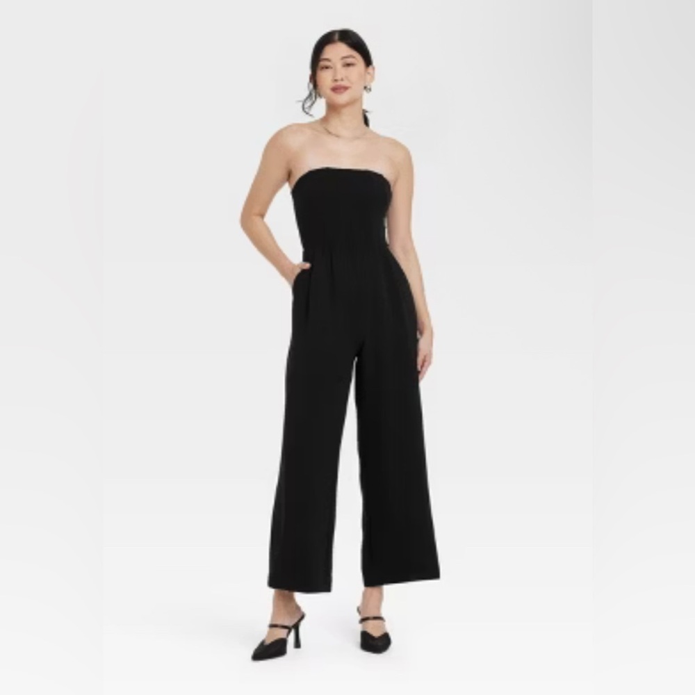 a new‎ day Black Strapless Jumpsuit